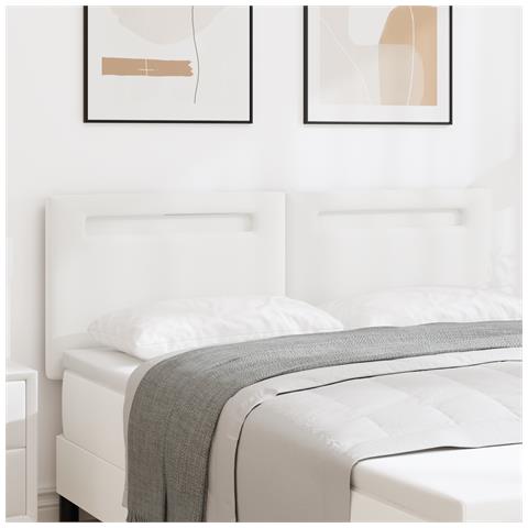 Testata letto design semplice bianco puro 160 cm in finta pelle - Foto 2