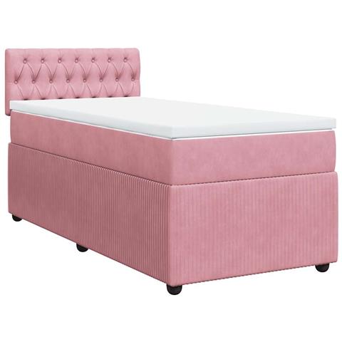 Giroletto a Molle con Materasso Rosa 100x200 cm in Velluto - Foto 1
