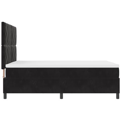 Letto con rete a molle e materasso Nero 140x200 cm Velluto - Foto 9