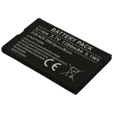 Batteria Per Nokia 5800 Xpressmusic 3.7v Li-ion 1380mah Riferimento Bl-5j - Foto 1