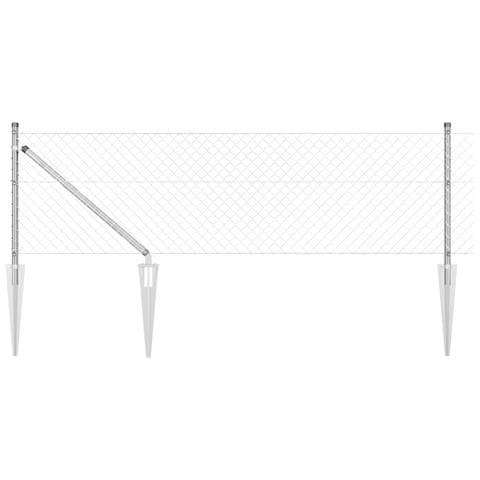 Recinzione in rete metallica con 7 pali a picco 0.4x10 m Acciaio zincato - Foto 1