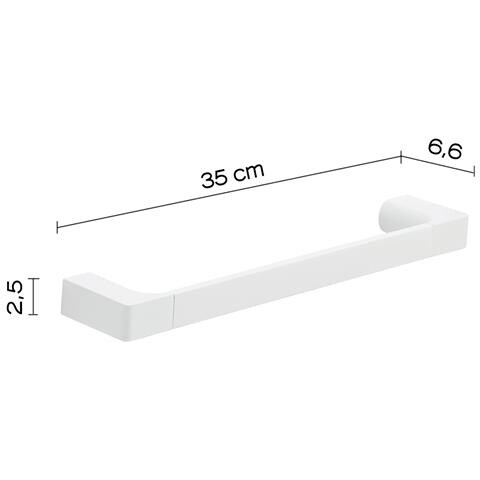 Portasalviette 35 Cm In Ottone E Cromall Pi21-35 Serie Pirenei Bianco Opaco - Foto 2