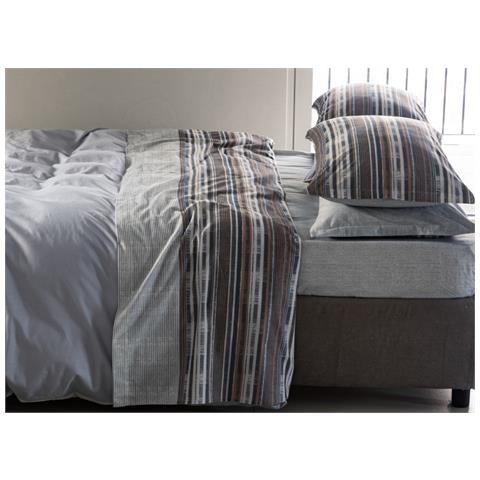 Completo Lenzuola Letto In Flanella 100% Puro Cotone Modello Bormio Dis. 2507 1 Piazza E Mezza Grigio 2507 - Foto 1
