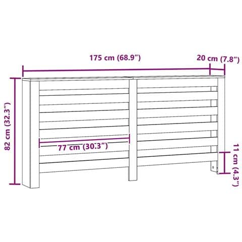 Copertura per radiatori Rovere Nero 175 x 20 x 82 cm - Foto 8