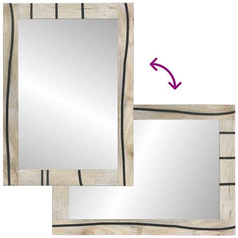 Specchio da bagno con specchio Marrone, argento 50 x 70 x 30 cm - Foto 9