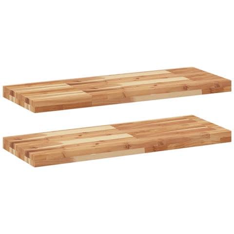 Mensole da Parete 2 pz 100x30x4 cm Legno Acacia Rifinito a Olio - Foto 1