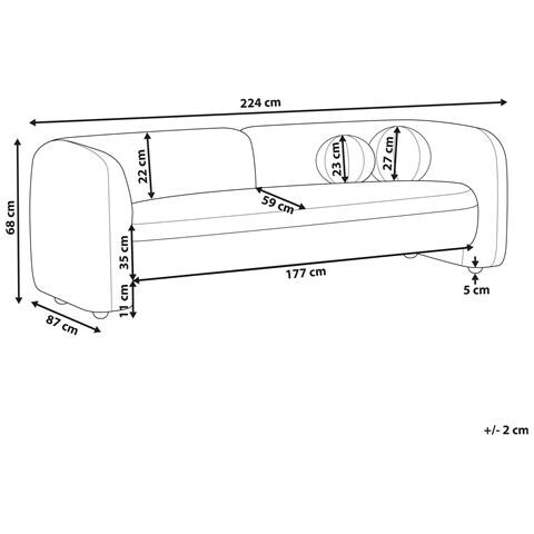 Divano 3 Posti Leiren Velluto Marrone Scuro - Foto 7