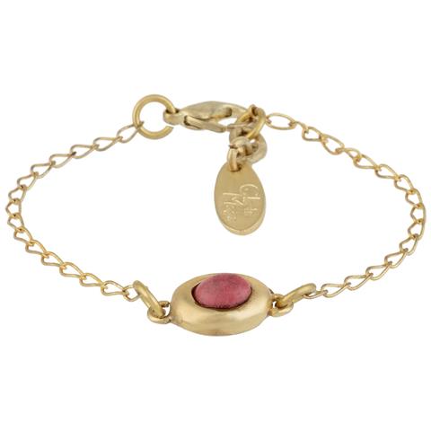 Bracciale A Catena In Oro E Resina Bordeaux Rosso Scuro - Foto 1