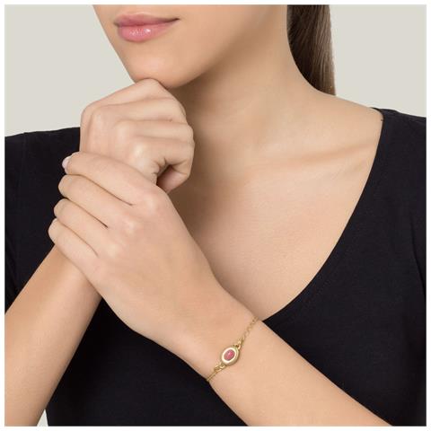 Bracciale A Catena In Oro E Resina Bordeaux Rosso Scuro - Foto 2