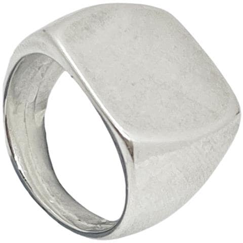 Anello Con Sigillo Quadrato """" Placcato Argento T15 - Foto 1