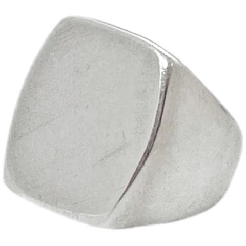 Anello Con Sigillo Quadrato """" Placcato Argento T15 - Foto 2