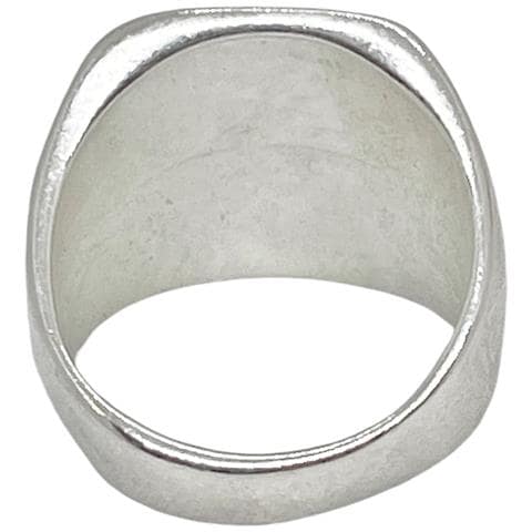 Anello Con Sigillo Quadrato """" Placcato Argento T15 - Foto 4