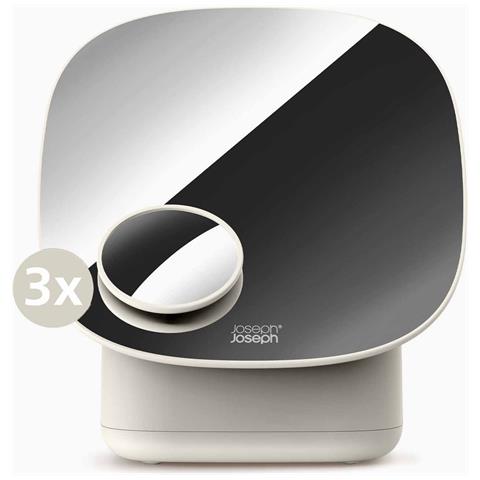 Specchio Con Base E Organizer Cosmetici Specchio Grande Ovale Ingrandimento 3x Vano Portaoggetti 23 X 21 X 18.5 Cm - Foto 6