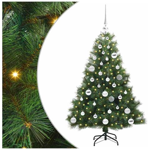 Albero di Natale artificiale con 150 LED Verde 120 cm PE e PVC - Foto 1