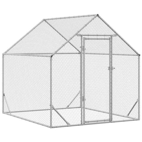 Gabbia per polli Argento 200x170x177cm Acciaio zincato - Foto 1