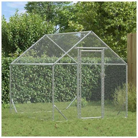 Gabbia per polli Argento 200x170x177cm Acciaio zincato - Foto 2