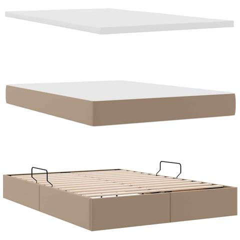 Letto con contenitore e LED Cappuccino 140 x 190 cm - Foto 9