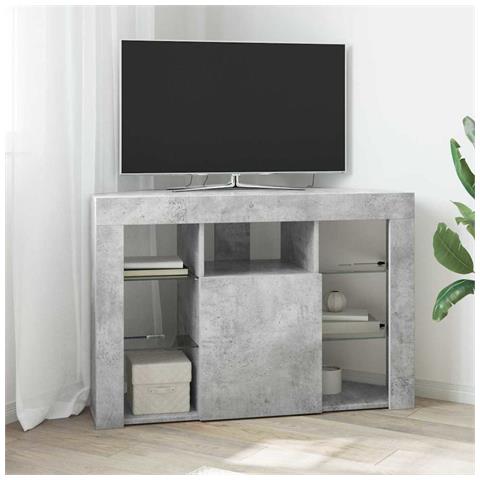 Mobile TV LED Angolare Grigio cemento 103 x 40 x 68 cm - Foto 2
