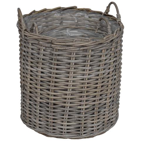 Cestino per piante con archiviazione 2 pcs Grigio Rattan Lacak - Foto 9