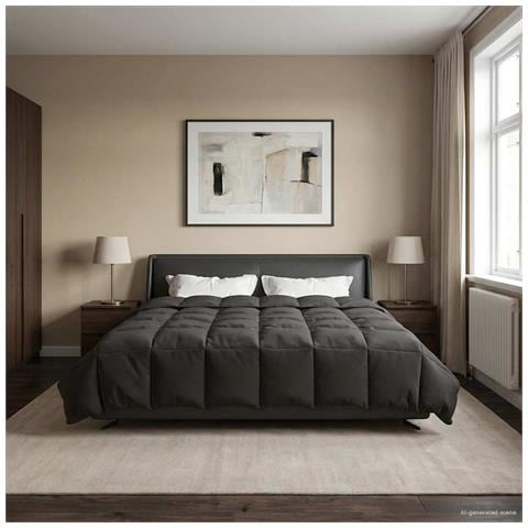 Piumone Completo Annuale Antracite 200 x 200 cm Microfibra - Foto 2