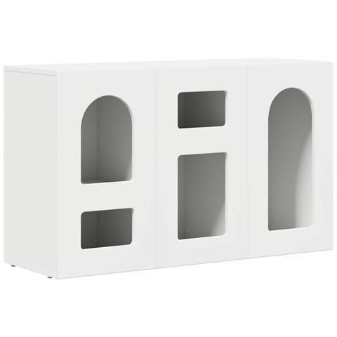 Credenza Bianco 100 x 35 x 59 cm Legno multistrato - Foto 1