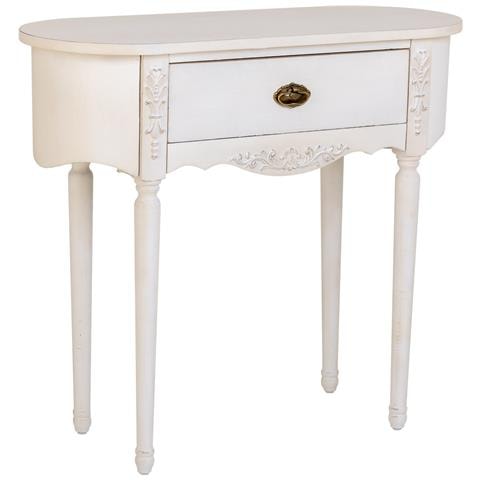 Console In Legno Laccato Bianco Invecchiato 88x36x80h Cm - Foto 1