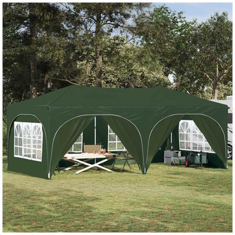 Tenda per feste a pop-up 575 x 288 x 245 cm Verde - Foto 2