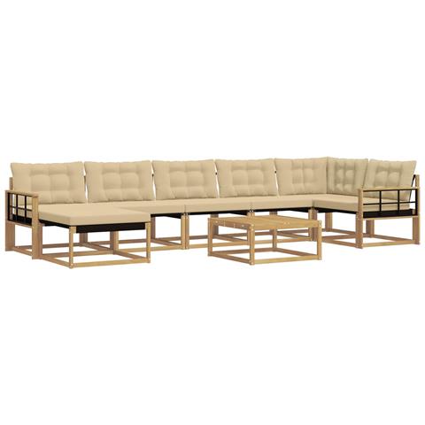 Set di divani da esterno 8 pcs Bianco e Beige 79 x 79 x 37 cm - Foto 1