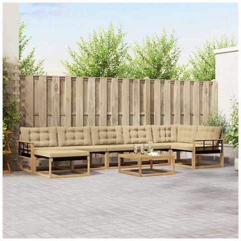 Set di divani da esterno 8 pcs Bianco e Beige 79 x 79 x 37 cm - Foto 2