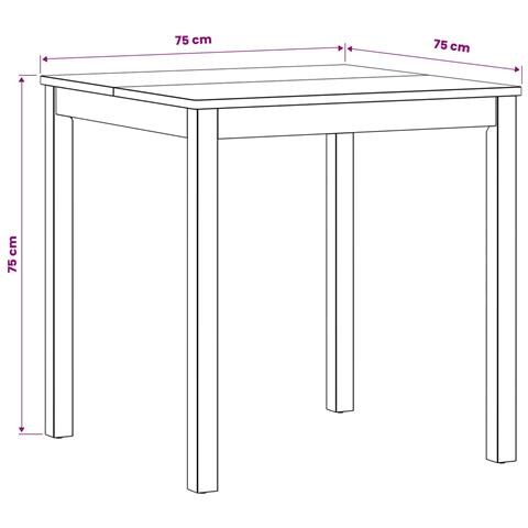 Tavolo da pranzo 75 x 75 x 75,5 cm Legno di Quercia Massello - Foto 6