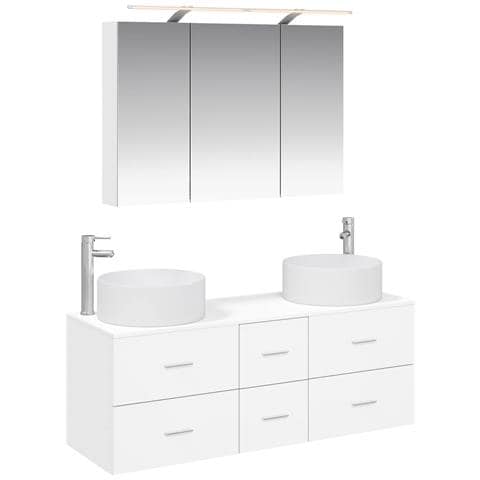 Set di mobili per il bagno 4 pcs Bianco - Foto 1