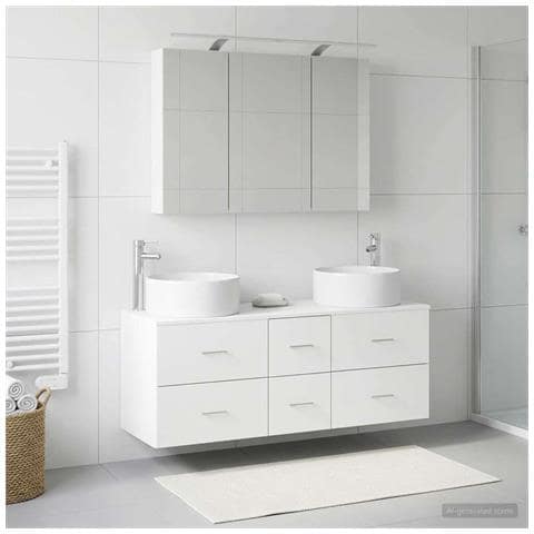 Set di mobili per il bagno 4 pcs Bianco - Foto 2