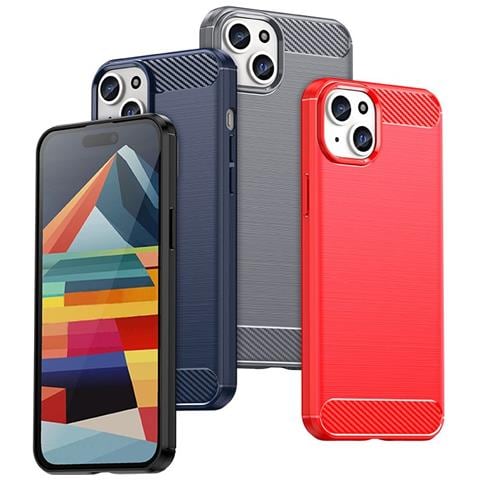 Custodia In Carbonio Flessibile Per Iphone 15 Plus - Nera - Foto 7
