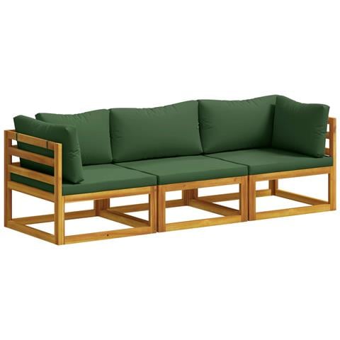 Set di divani 3 pz Naturale Legno di Acacia Massello - Foto 1