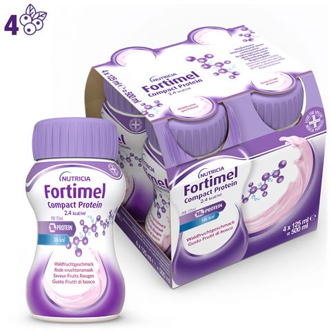 Fortimel Compact Protein Gusto Frutti di Bosco 4 Bottiglie da 125 ml - Foto 2