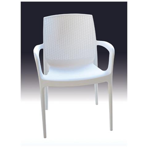 Poltrona Boheme in Polyrattan Bianca Con Braccioli - Foto 1