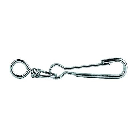 20 Pz - 80 Mm Moschettone Simplex Acciaio Nichelato Moschettoni Gancio Girevole - Foto 2