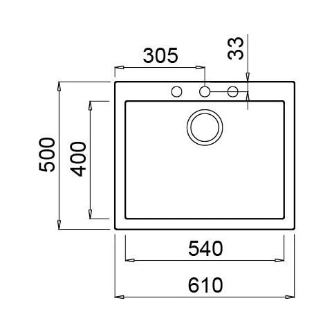 Lavello Quadra 110 Granitek 61x50 cm 1 vasca Colore Grigio Cemento 48 - Foto 2
