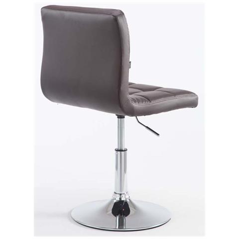 Set 2 Sedie Lounge Design Palma V2 I Coppia Sedie Sgabello Girevoli E Imbottite In Similpelle Trapunta I Sgabelli Regolabili 41-55 CM Marrone - Foto 5