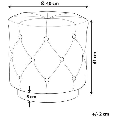 Pouf In Velluto Grigio 40x41 Cm Carrollton - Foto 14