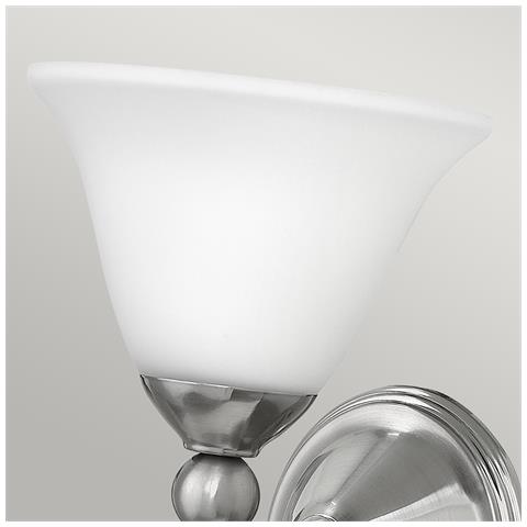 Paralume In Vetro Nichel Spazzolato Con 1 Applique Da Parete, E27 - Foto 2