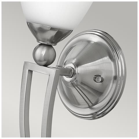 Paralume In Vetro Nichel Spazzolato Con 1 Applique Da Parete, E27 - Foto 5