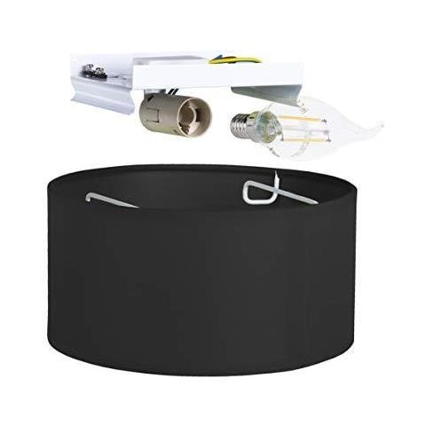 Ranex Mia 6000.533 Luce Di Soffitto 20 Centimetri Nero Metallo Tessuto Plastica E14 - Foto 2
