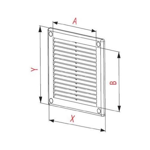 Griglia Di Ventilazione Con Rete 300x300 Mosca. Plastica Di Alta Qualit Bianco (tru-10) - Foto 2