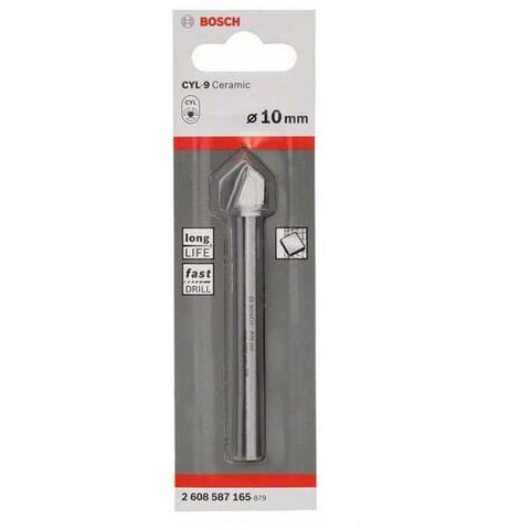 CYL-9, Drill, Piastrelle morbide in ceramica, Piastrella morbida, Piastrella da parete morbida, Vetro non indurito, Attacco cilindrico, Acciaio inossidabile, Bianco - Foto 1