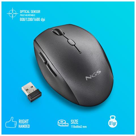 BEE mouse Mano destra RF Wireless Ottico 1600 DPI - Foto 5