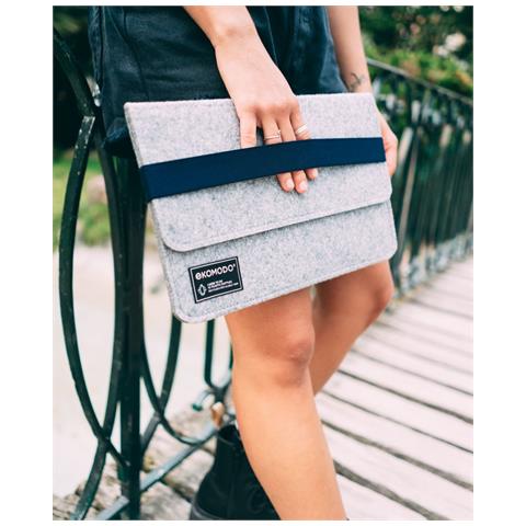 HR-003 borsa per laptop 33 cm (13") Cover Nero, Grigio - Foto 2