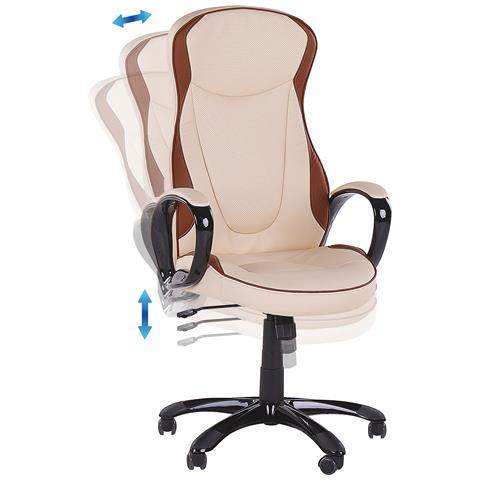 Poltrona Da Scrivania Felicity Pelle Sintetica Beige - Foto 2