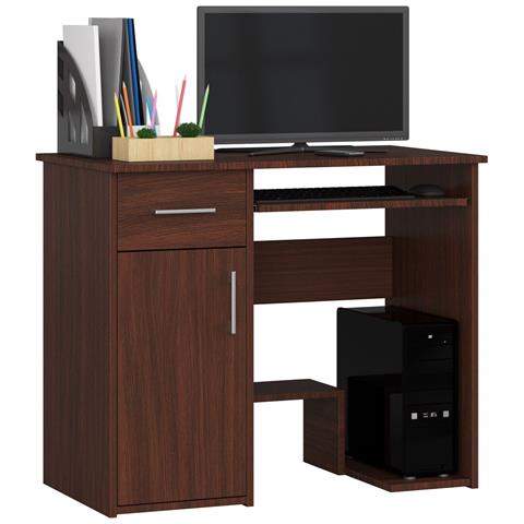 Scrivania per computer JAY, 1 anta e 1 cassetto, 90x50x74 cm, Colore Weng? - Foto 1