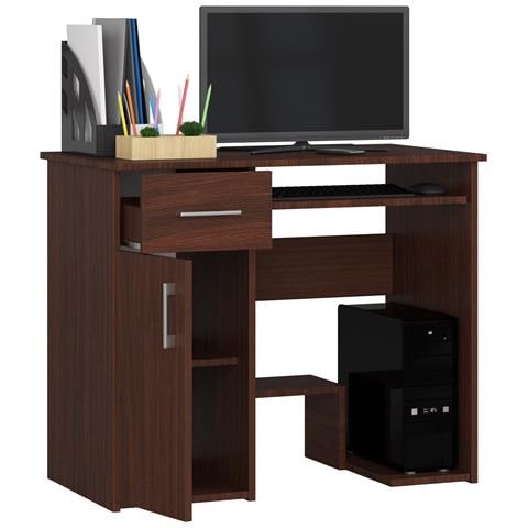 Scrivania per computer JAY, 1 anta e 1 cassetto, 90x50x74 cm, Colore Weng? - Foto 2